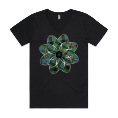 MacLeod of Harris Tartan Flower V-Neck Tee Thumbnail