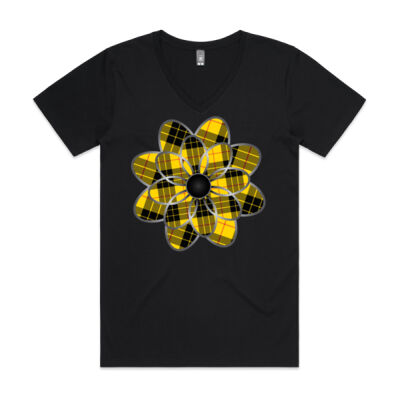 McLeod of Lewis Tartan Flower V-Neck Tee Thumbnail