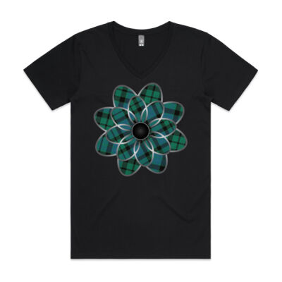 MacKay Tartan Flower V-Neck Tee Thumbnail