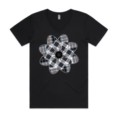 MacRae DRESS Tartan Flower V-Neck Tee  2 Thumbnail