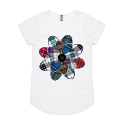 Clan MacRae Multi Tartan Flower Scoop Neck Tee (womens) Thumbnail