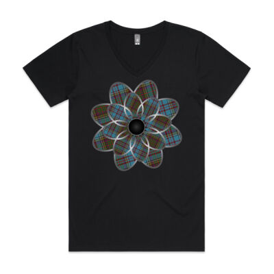 Anderson Tartan Flower V-Neck Tee  Thumbnail